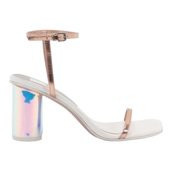 Dolce Vita Shoes - Dolce Vita Women’s Naomey Rose Gold Iridescent Block Heeled Sandals - Size 9